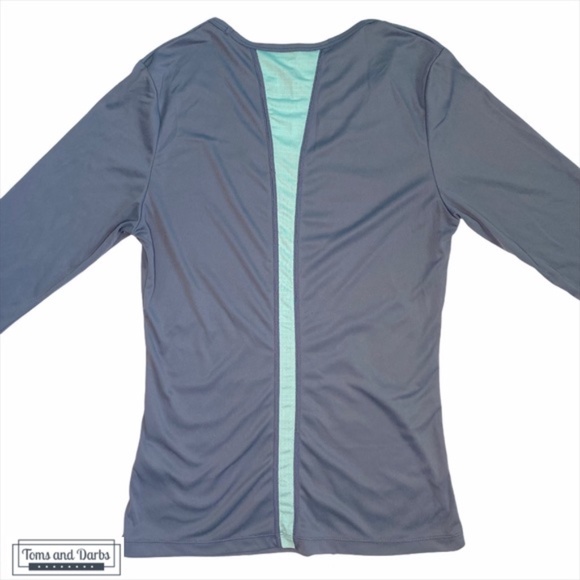 Asics Long Sleeve Running Shirt in Grey & Blue - Picture 2 of 5